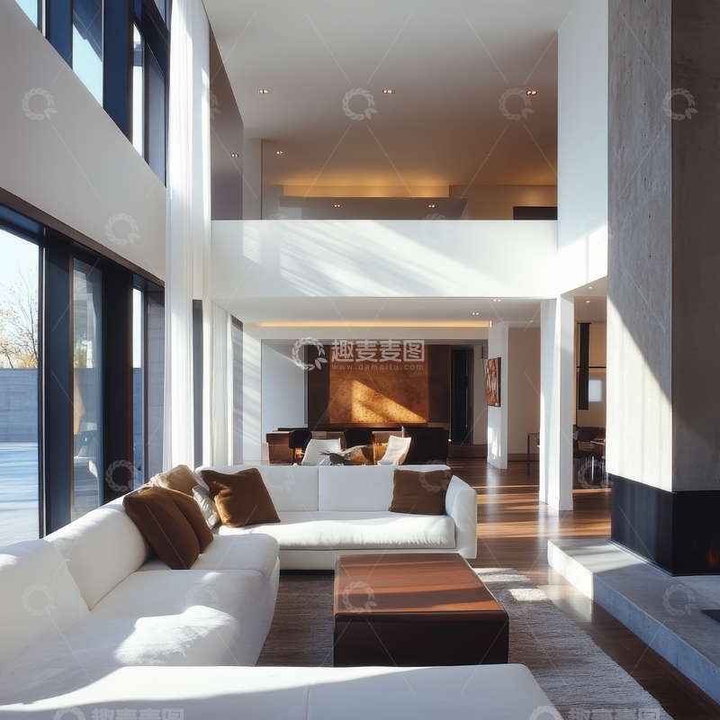 高清大图下载【趣麦麦图】现代双层客厅设计