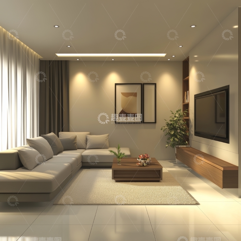 高清大图下载【趣麦麦图】现代简约风格客厅
