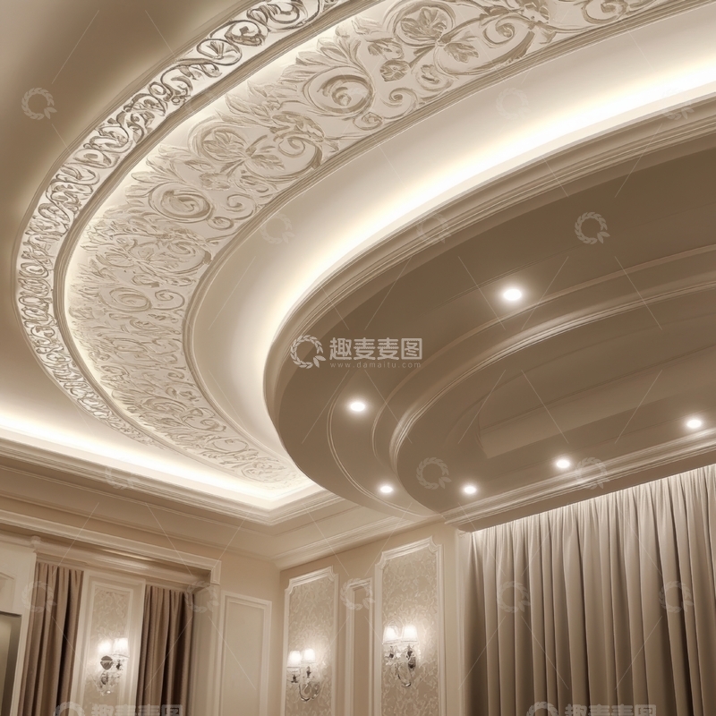 高清大图下载【趣麦麦图】豪华装饰天花板设计