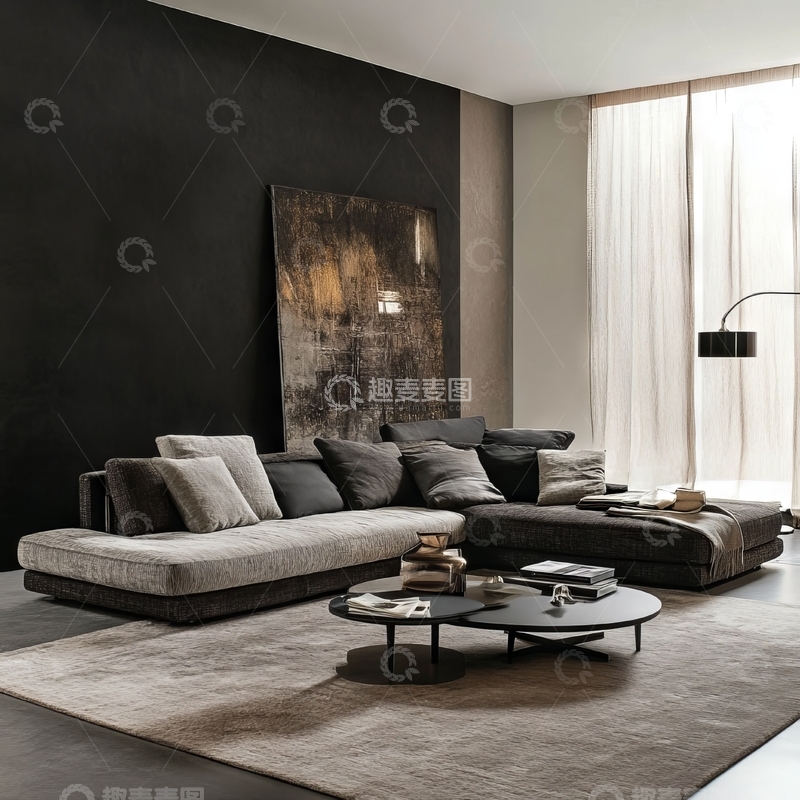 高清大图下载【趣麦麦图】现代简约风格客厅