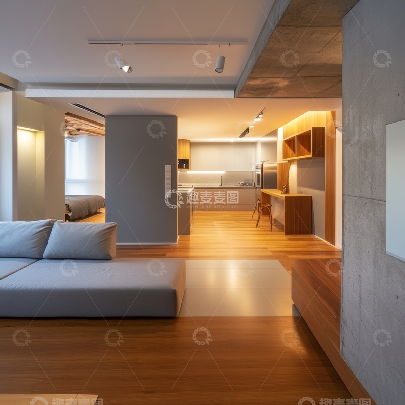 高清大图下载【趣麦麦图】现代简约风格的开放式公寓