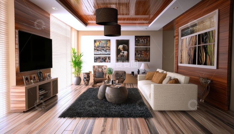 高清大图下载【趣麦麦图】现代木质客厅设计