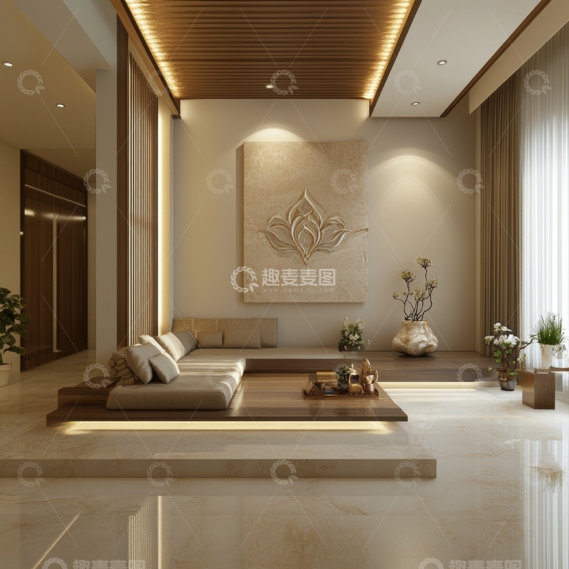 高清大图下载【趣麦麦图】现代简约客厅设计，温馨舒适