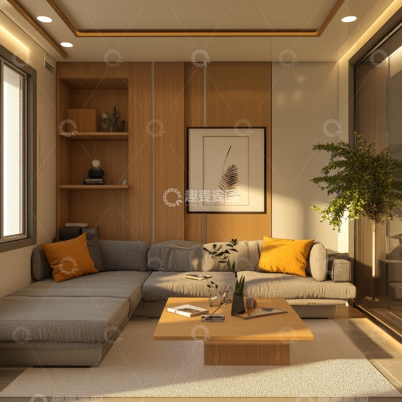 高清大图下载【趣麦麦图】现代简约客厅设计，温馨舒适家居环境