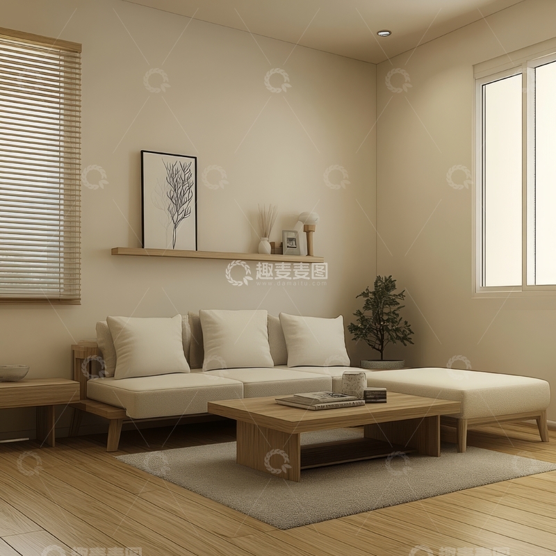 高清大图下载【趣麦麦图】简约现代客厅布置