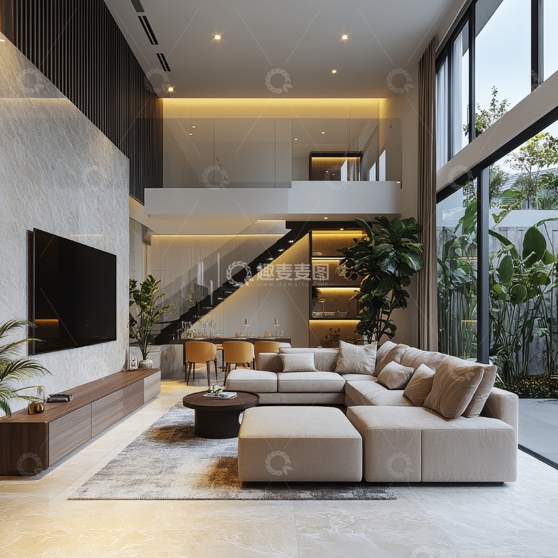 高清大图下载【趣麦麦图】现代豪华客厅设计