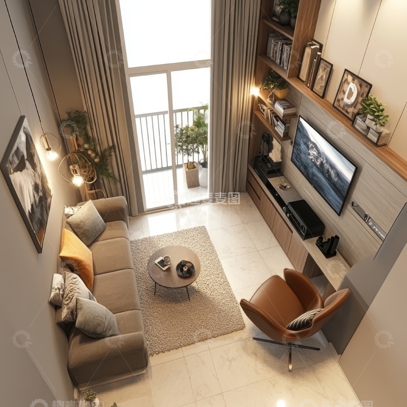 高清大图下载【趣麦麦图】现代客厅设计，温馨舒适家居环境