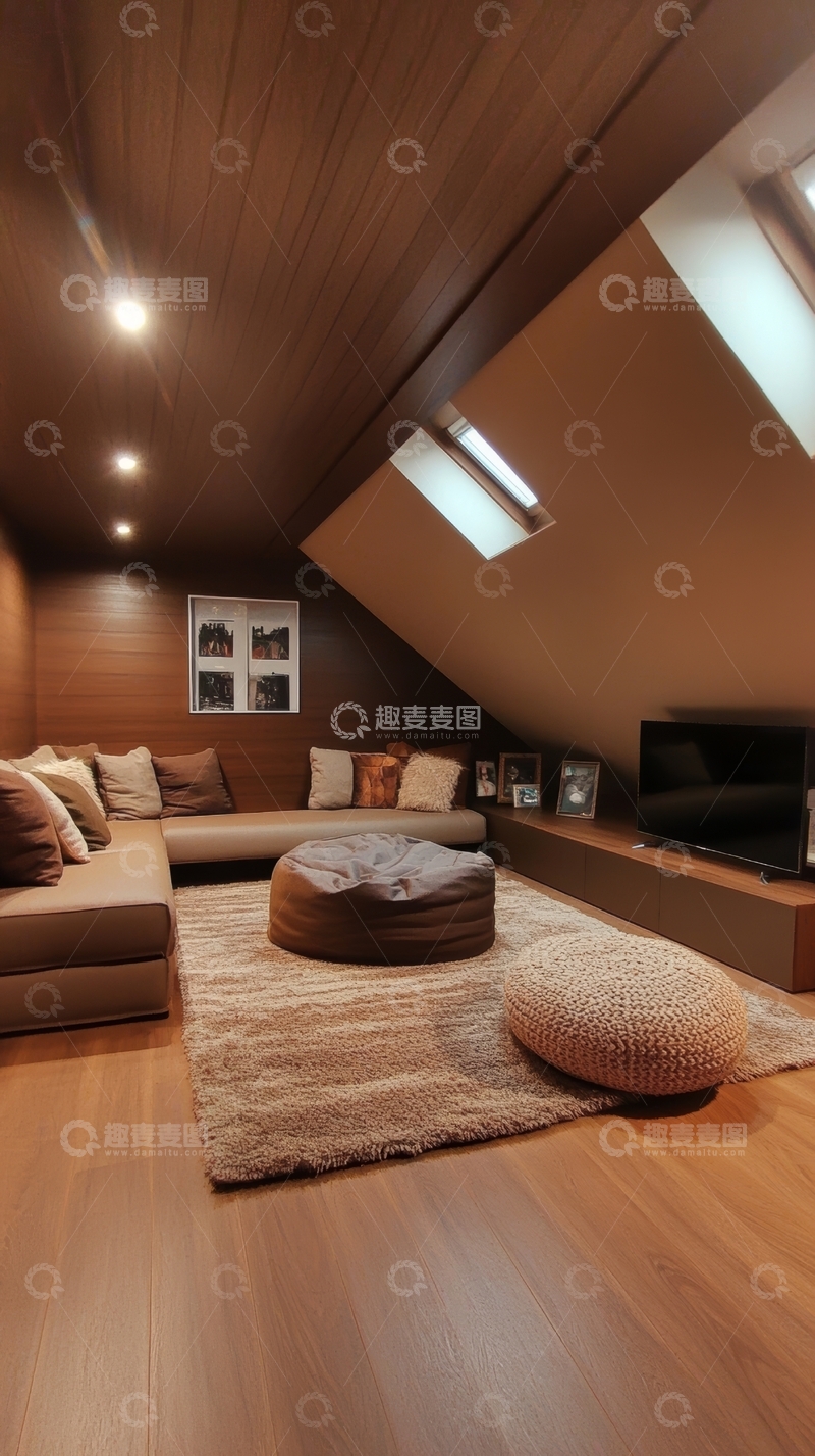 高清大图下载【趣麦麦图】阁楼现代客厅设计