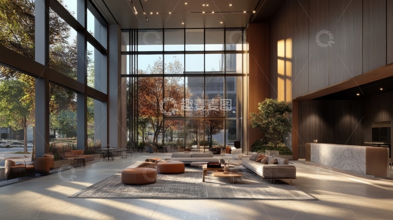 高清大图下载【趣麦麦图】现代宽敞的室内休息区