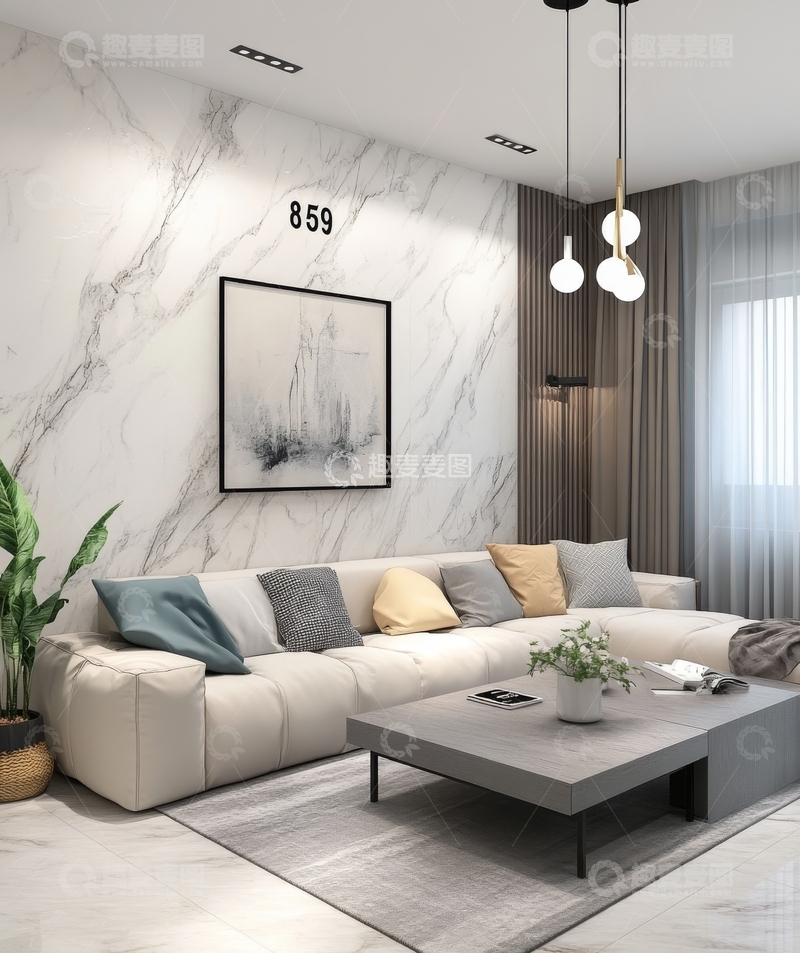 高清大图下载【趣麦麦图】现代简约客厅设计