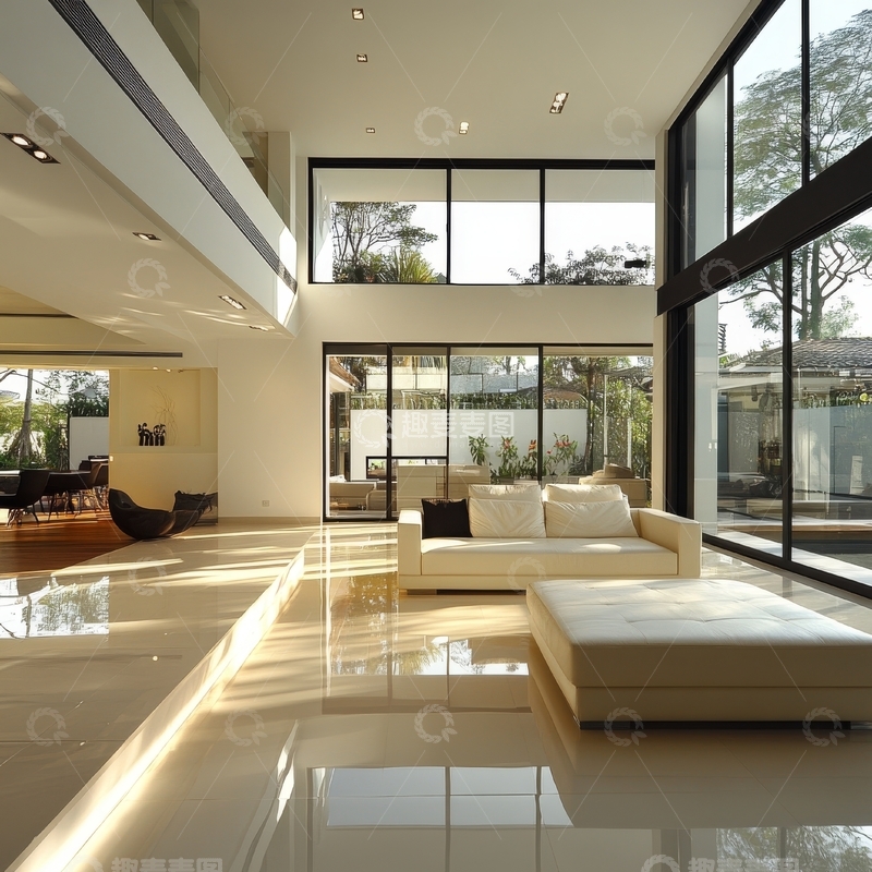 高清大图下载【趣麦麦图】现代客厅设计，宽敞明亮