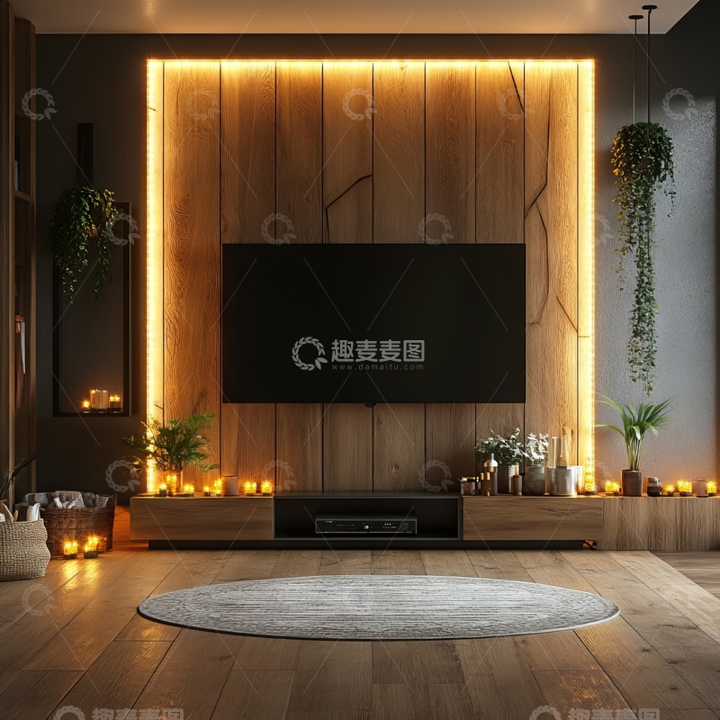 高清大图下载【趣麦麦图】现代客厅电视墙设计