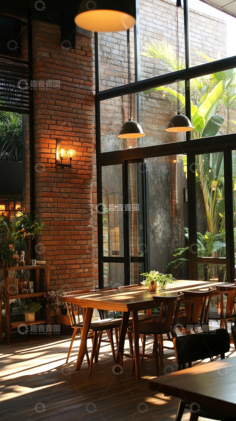 高清大图下载【趣麦麦图】温馨咖啡馆的室内一角