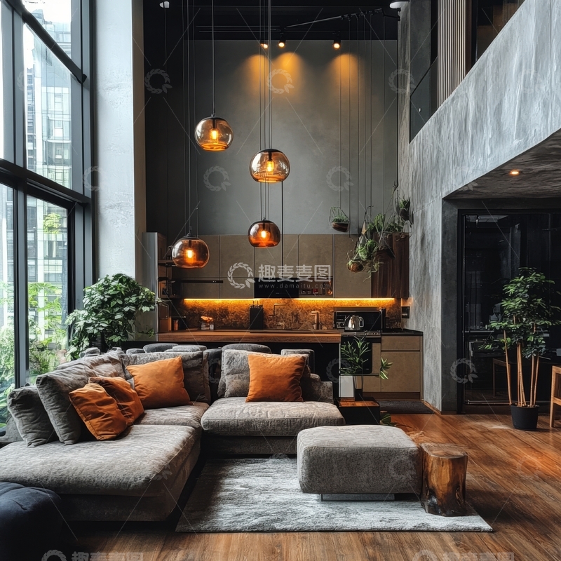 高清大图下载【趣麦麦图】现代客厅设计，温馨舒适氛围