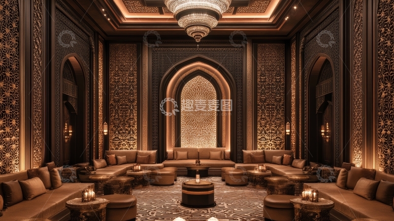 高清大图下载【趣麦麦图】豪华中东风格室内休息区