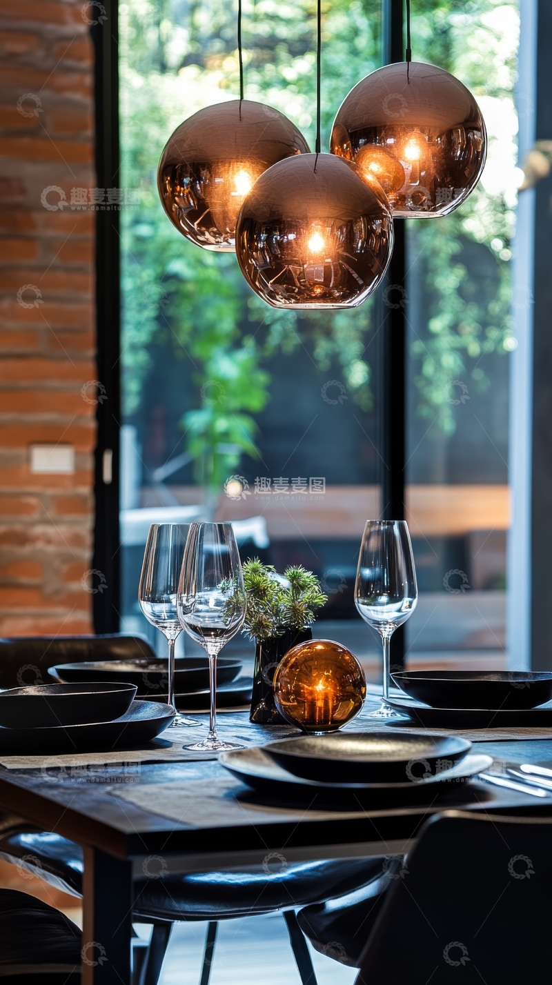 高清大图下载【趣麦麦图】现代餐厅餐桌布置与装饰