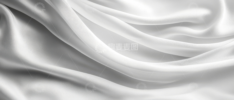 高清大图下载【趣麦麦图】白色丝绸的柔和褶皱