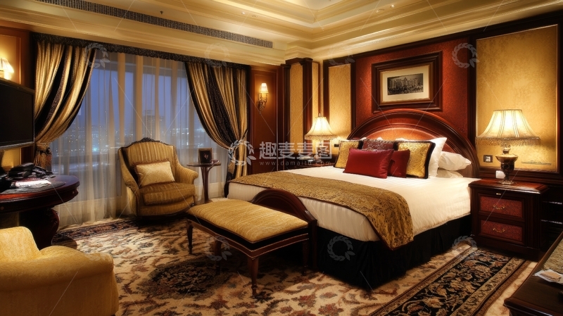 高清大图下载【趣麦麦图】豪华酒店客房内部装饰