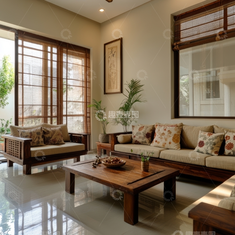 高清大图下载【趣麦麦图】温馨现代客厅布置