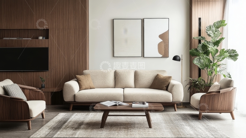 高清大图下载【趣麦麦图】现代简约客厅布置