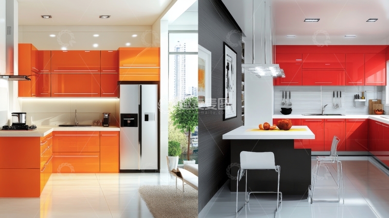 高清大图下载【趣麦麦图】现代厨房设计对比展示