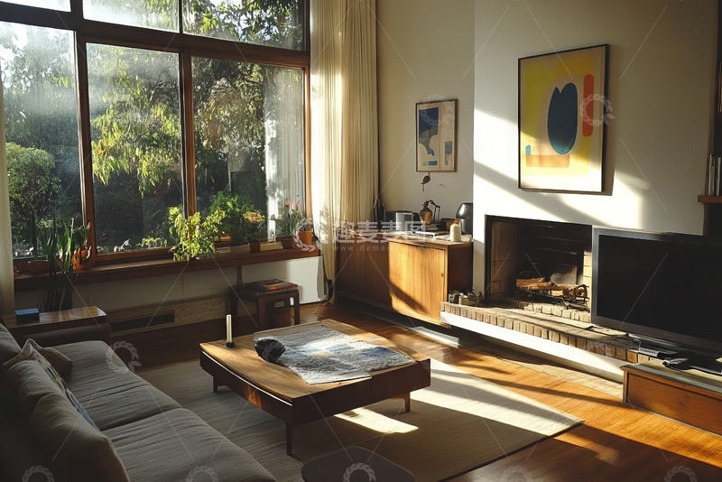 高清大图下载【趣麦麦图】阳光洒落的现代客厅