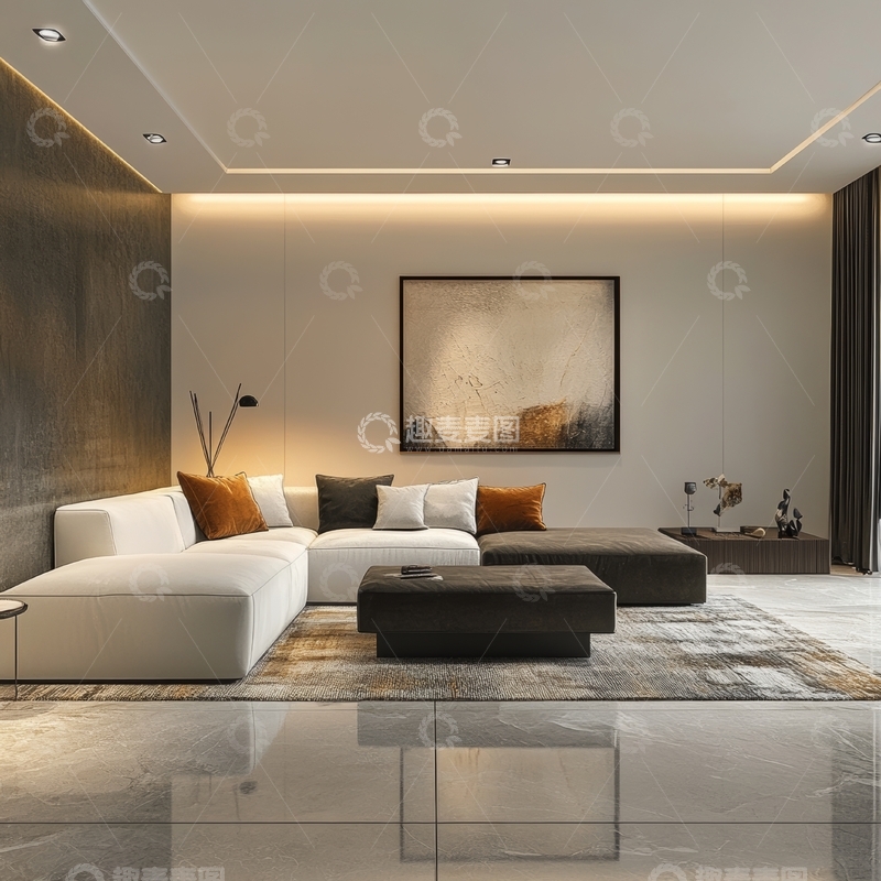 高清大图下载【趣麦麦图】现代简约客厅设计