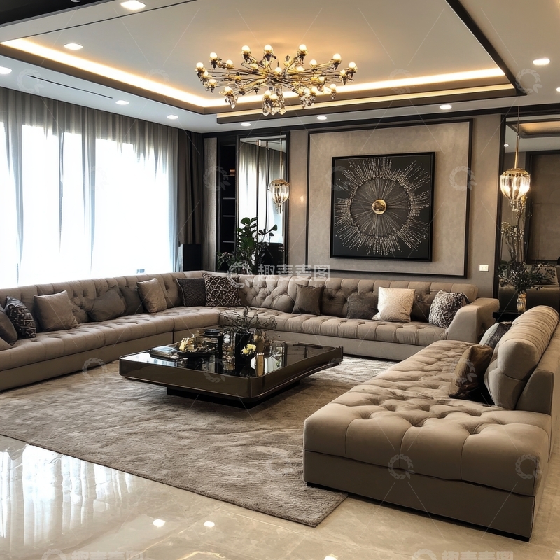 高清大图下载【趣麦麦图】现代豪华客厅设计