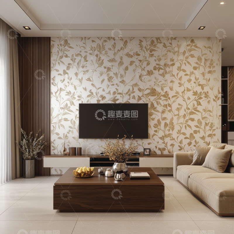 高清大图下载【趣麦麦图】现代客厅设计，温馨舒适