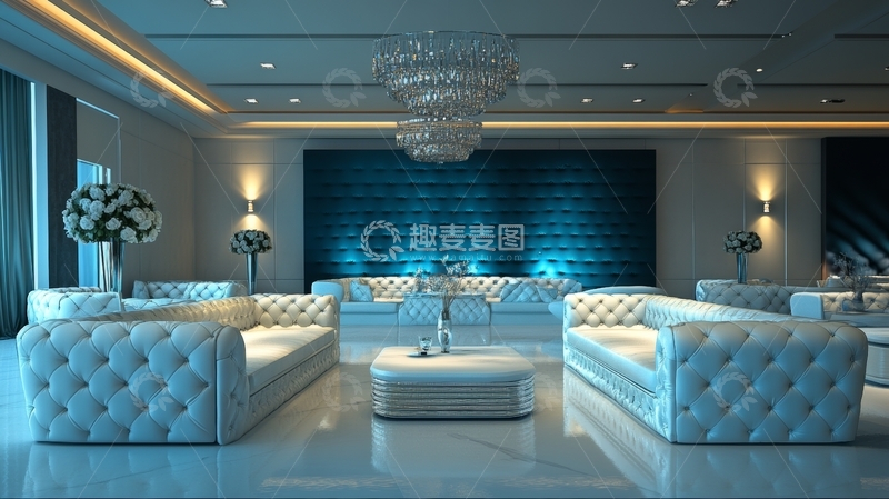 高清大图下载【趣麦麦图】豪华客厅设计，现代简约风格