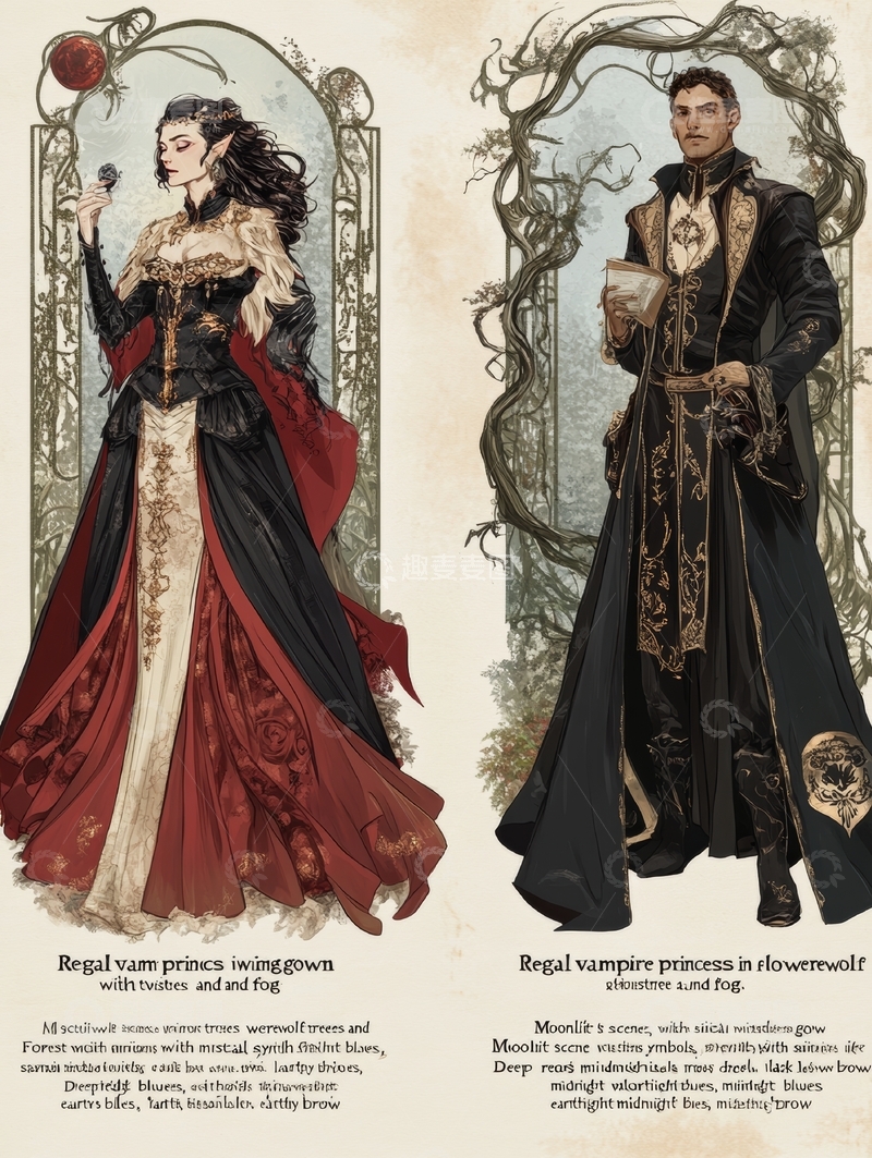 高清大图下载【趣麦麦图】哥特风格的吸血鬼王子与公主