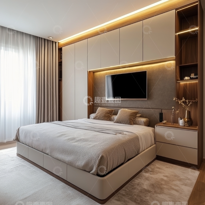 高清大图下载【趣麦麦图】现代简约卧室设计