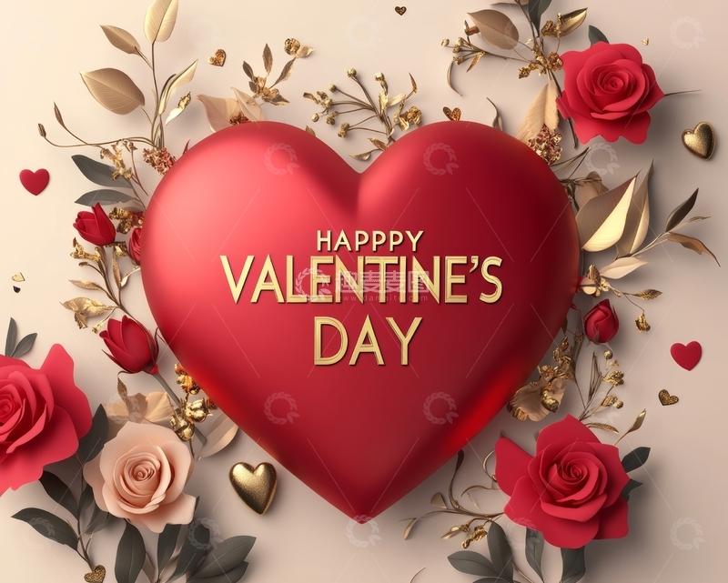 高清大图下载【趣麦麦图】情人节红色心形装饰