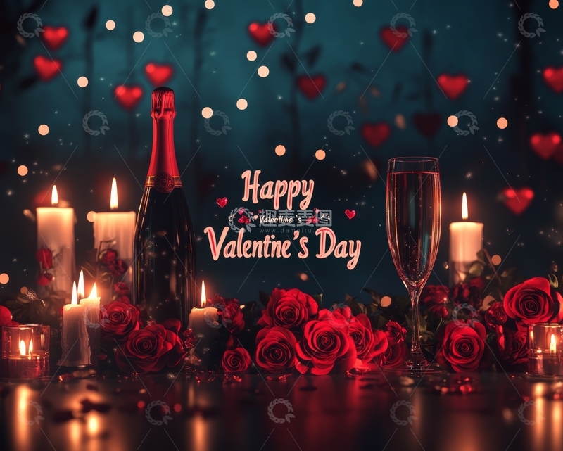 高清大图下载【趣麦麦图】浪漫情人节餐桌布置