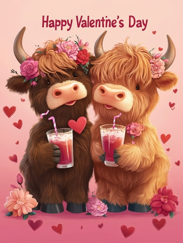情人节牛牛共享甜蜜时光