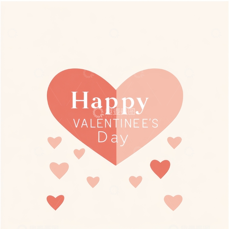 高清大图下载【趣麦麦图】情人节快乐心形贺卡