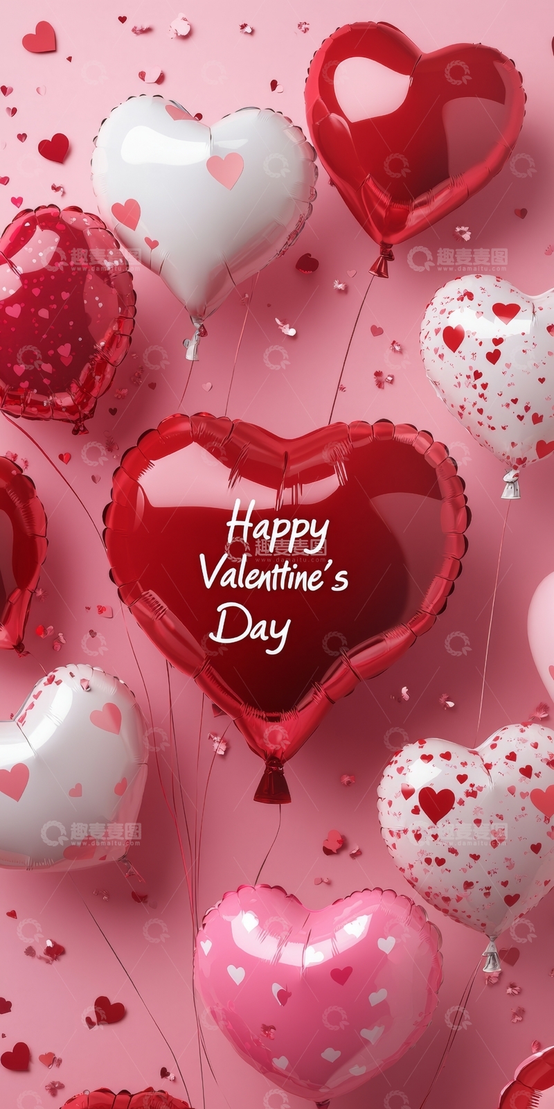 高清大图下载【趣麦麦图】情人节心形气球装饰