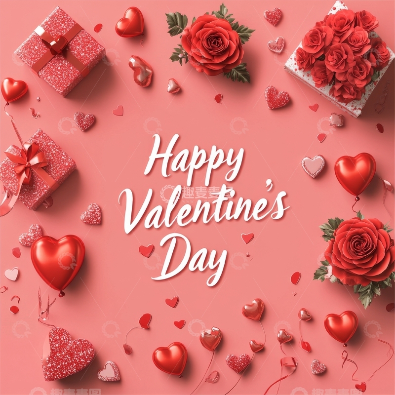 高清大图下载【趣麦麦图】情人节主题装饰与祝福
