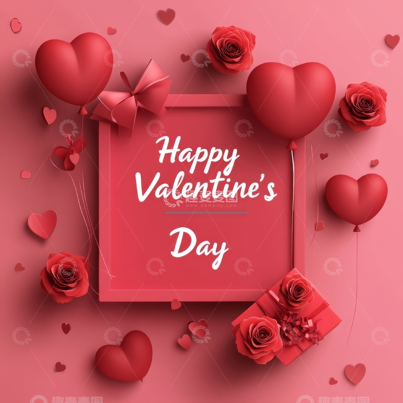 高清大图下载【趣麦麦图】情人节祝福卡片设计