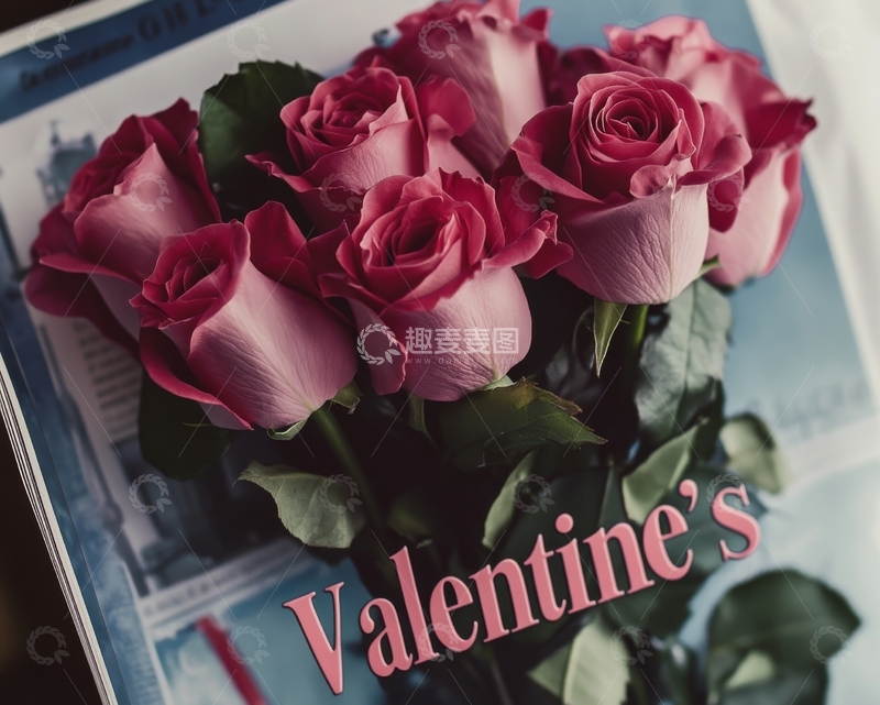 高清大图下载【趣麦麦图】情人节玫瑰花束