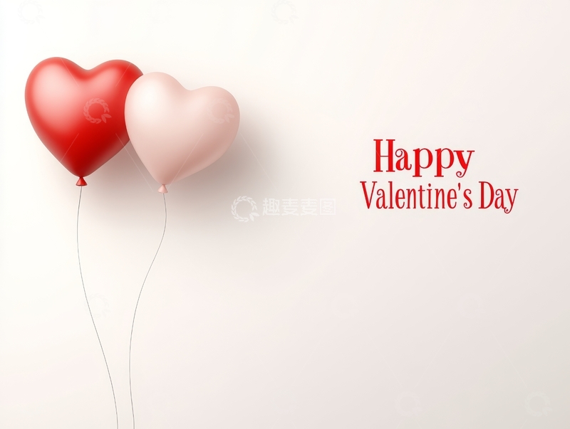 高清大图下载【趣麦麦图】情人节心形气球祝福语