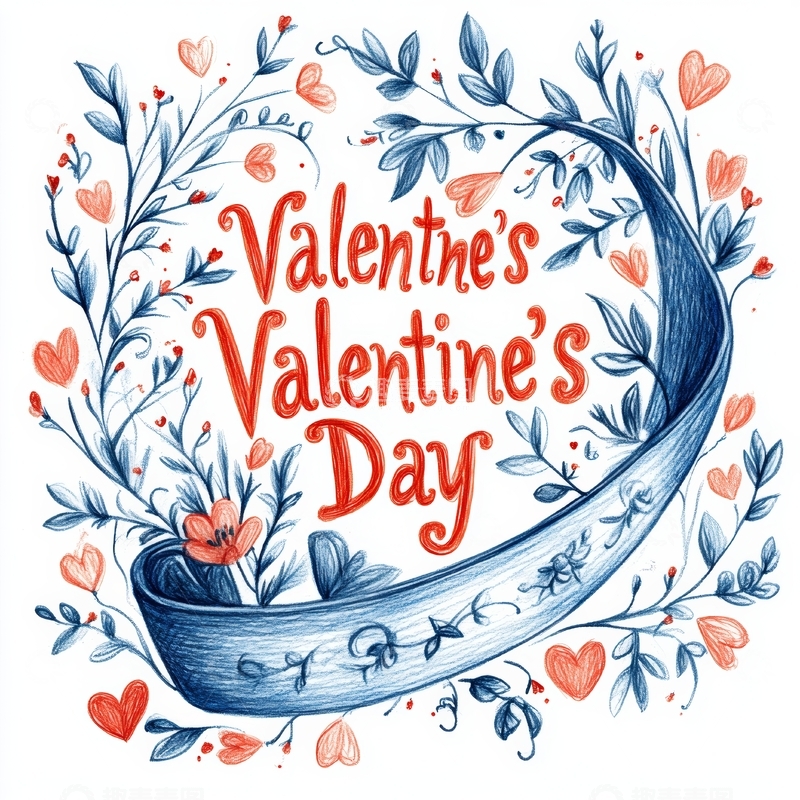 高清大图下载【趣麦麦图】情人节主题花卉装饰插画
