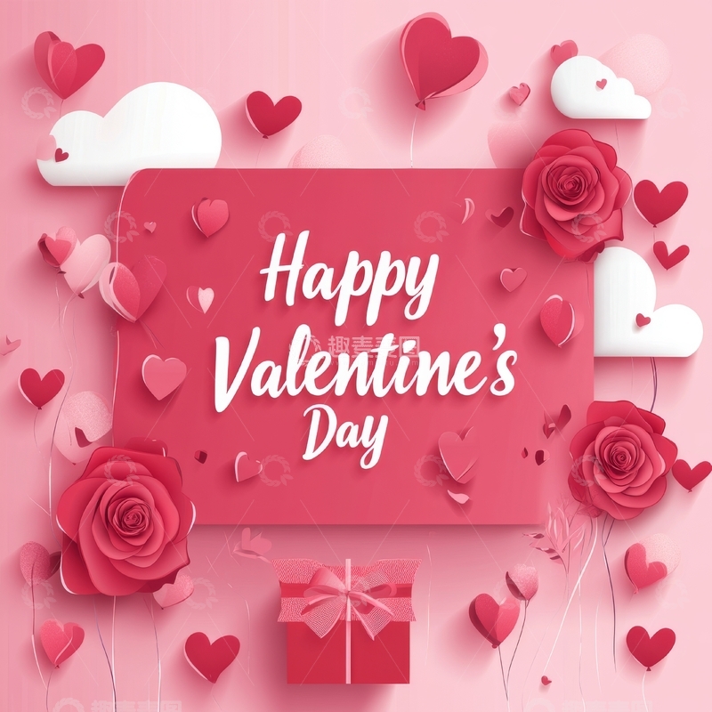 高清大图下载【趣麦麦图】情人节祝福卡片设计