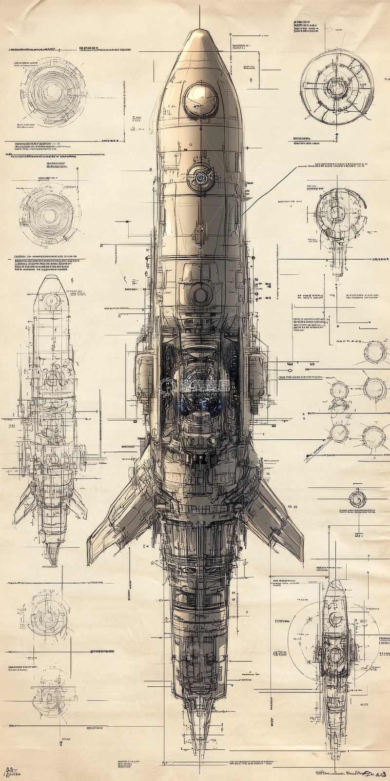高清大图下载【趣麦麦图】火箭设计蓝图详细图解