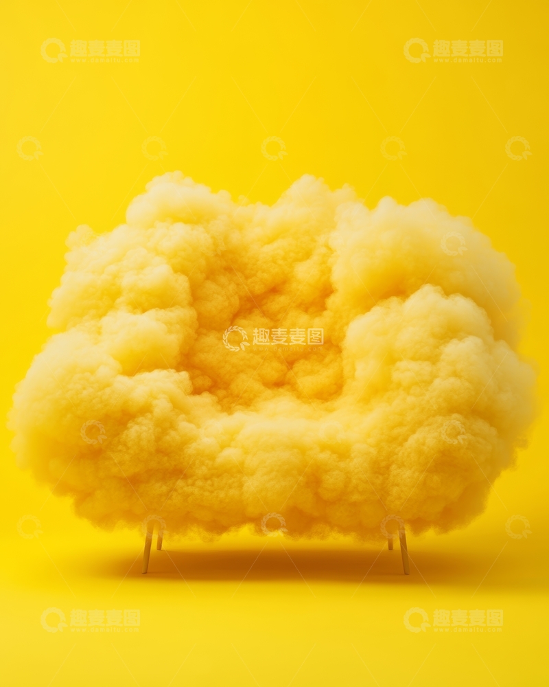 高清大图下载【趣麦麦图】黄色背景上的蓬松黄色物体