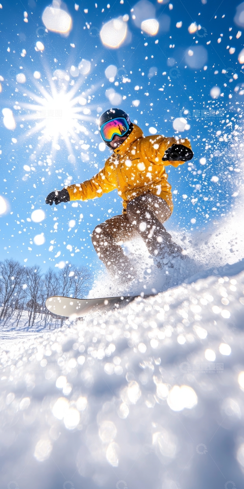 高清大图下载【趣麦麦图】雪地滑行的滑雪者