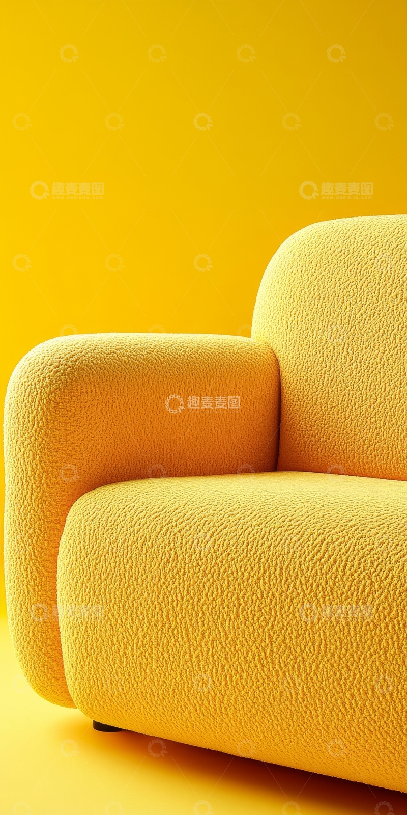 高清大图下载【趣麦麦图】黄色沙发局部特写