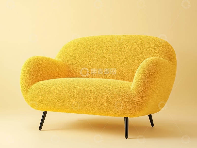 高清大图下载【趣麦麦图】黄色弧形沙发简约设计