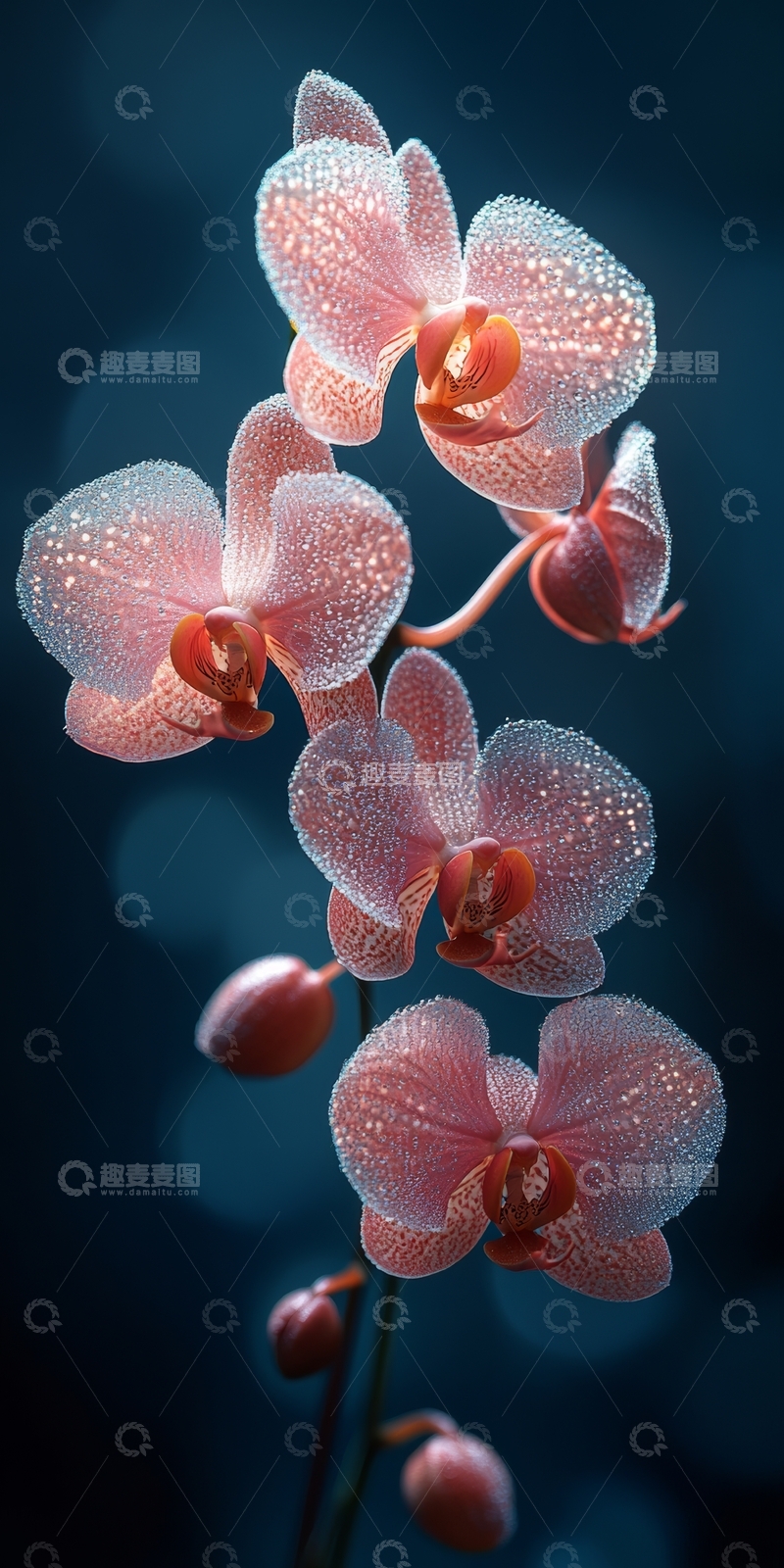 高清大图下载【趣麦麦图】粉色斑点兰花的优雅绽放