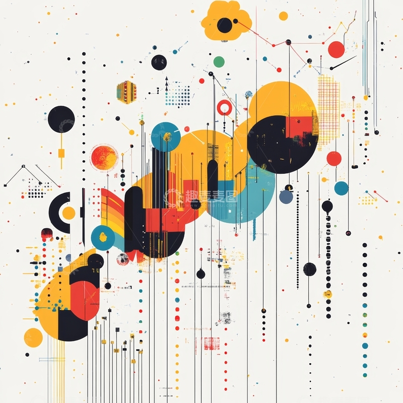 高清大图下载【趣麦麦图】色彩斑斓的抽象几何图案
